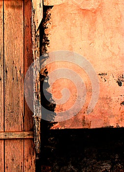 pink wooden door