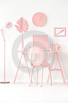 Pink workspace area concept