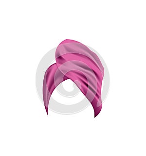 Pink wrapped head towel