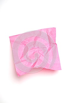Pink wrinkled post it note