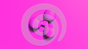 Pink xrp ripple gold sign icon Isolated with colored background. 3d render isolated illustration, cryptocurrency, crypto, business