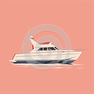 Pink Yacht In Annibale Carracci Style: Clean And Simple Design