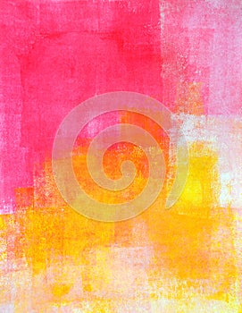 Pink and Yellow Abstract Art Painting