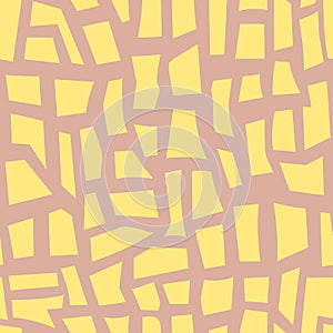 Pink and yellow abstract seamless pattern, vector, soft colored background