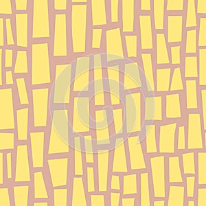 Pink and yellow abstract seamless pattern, vector, soft colored background