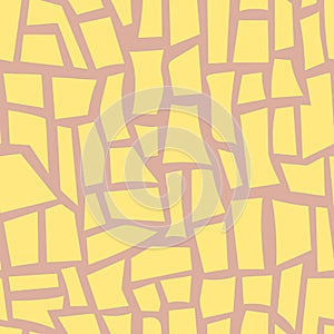 Pink and yellow abstract seamless pattern, vector, soft colored background