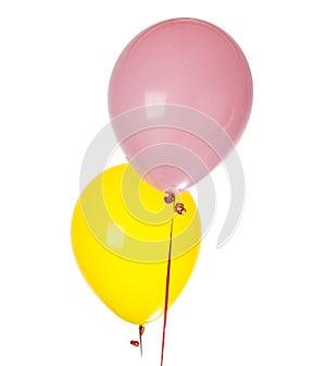 Pink and yellow Balloon isolated