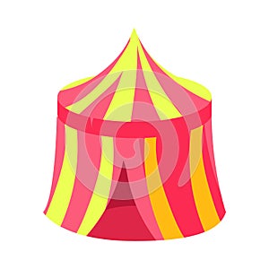 Pink And Yellow Circus Kiosk Canopy, Fairy Tale Candy Land Fair Landscaping Element In Childish Colorful Design Isolated