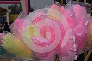 Colourful cotton candies photo