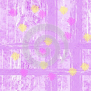 Pink and yellow daisy flowers nostalgic spring background