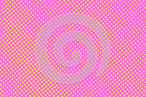 Pink yellow dotted halftone background. Diagonal striped halftone banner template.