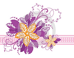 Pink and yellow floral banner