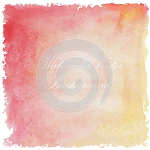 Pink yellow paint watercolor art vintage background in summer