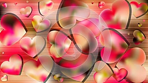 Pink and Yellow Valentines Background Vector Illustration