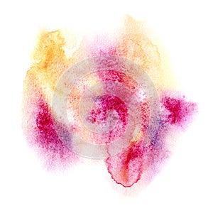 Pink, yellow and violet watery spreading illustration.