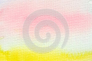 Pink and yellow watercolor for an abstract background