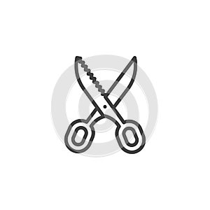 Pinking shears line icon