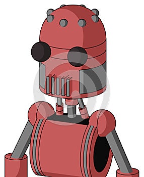 Pinkish Mech With Dome Head And Vent Mouth And Two Eyes