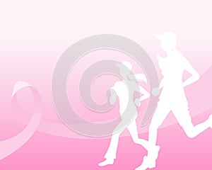 Pinkribbon concept with running woman silhouette