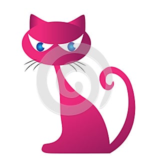 Pinky cat logo silhouette photo