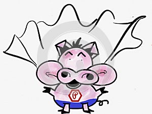 Pinky pig talking in Super Pig