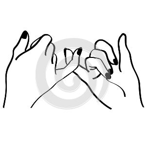 Pinky promise vector illustration by crafteroks photo