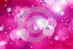 Pinky - Purple Christmas Background with Ornaments