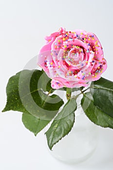 Pinky rose flower, imitation candy