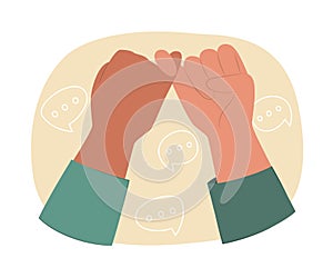 Pinky Swear Promise Hand Gesture Concept Illustration