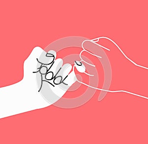 Pinky swear promise hand vector