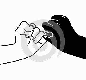 Pinky swear promise on isolate white background