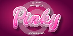 Pinky text, 3d editable font effect