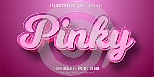 Pinky text, 3d editable font effect