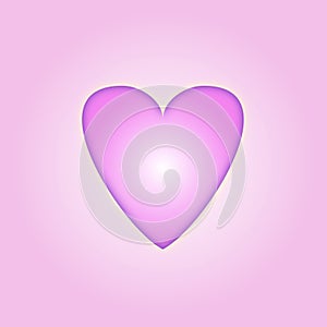 Pinky valentines illustration with heart love shape