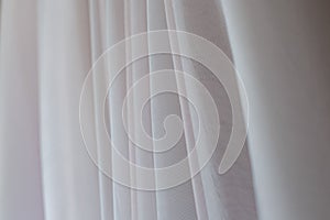 Pinl and white wedding dress, closeup