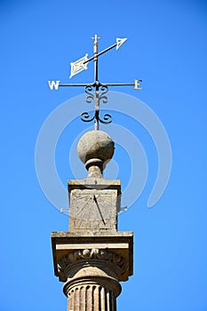 Pinnacle Monument with weathervane, Martock, UK.