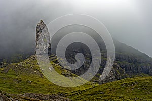 Pinnacle The Old Man of Storr in the fog, Trotternish