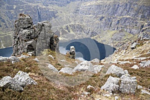 Pinnacle over Coumshingaun Lake