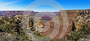 A Pinnacle of rock at Hermits Rest overlooking the Colorado River in the  Grand Canyon