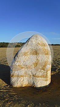 A pinnacle rock in the Pinnacles Desert