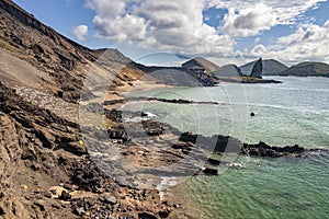 Pinnacle Rock and the volcanic landscape - Bartolome - Galapagos Islands photo