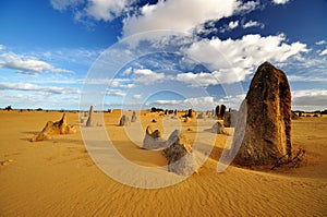 Pinnacles desert on a sunny day, Western Australia