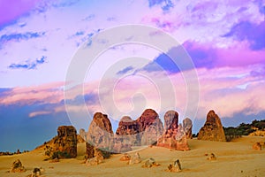 Pinnacles, evening sky, West Australia, Pinnacle Nambung Park