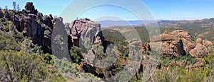 Pinnacles National Park, Landscape Panorama from High Peaks Trail, California, USA