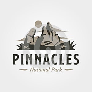 pinnacles vintage logo vector symbol illustration design