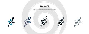 Pinnate icon in different style vector illustration. two colored and black pinnate vector icons designed in filled, outline, line