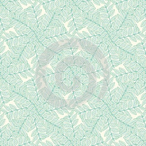 Pinnated Compound Leaflets Vector Repeat Pattern