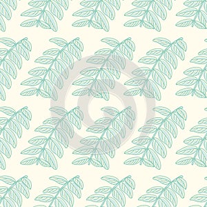 Pinnated Compound Leaves Seamless Vector Pattern