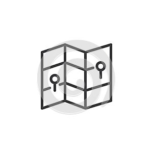 Pinned map outline icon