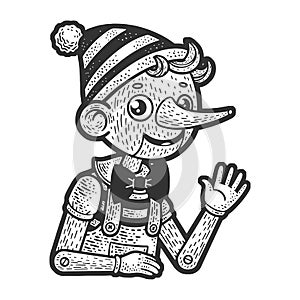 Pinocchio novel character sketch raster